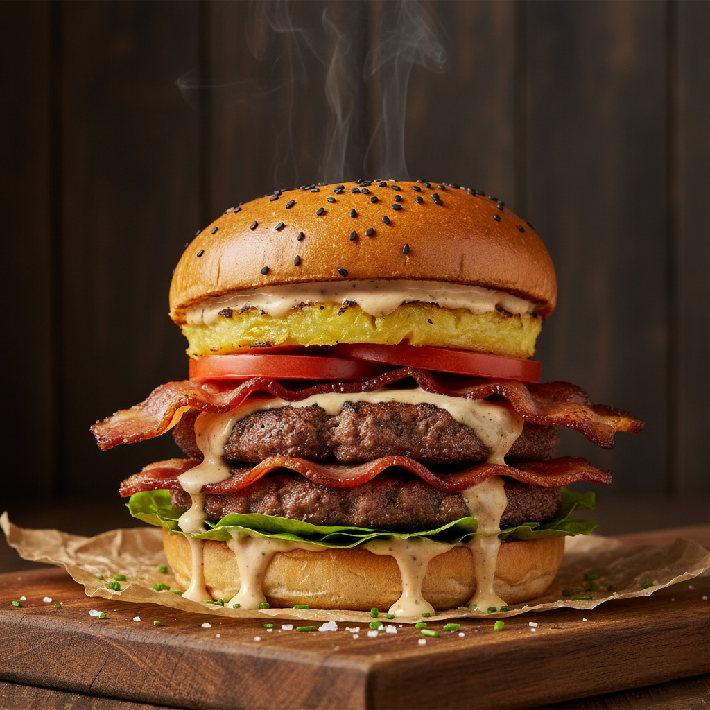 Double Pineacon Smash Burger